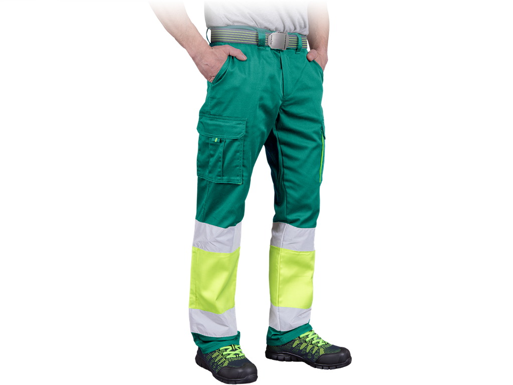 pantaloni alta visibilità Verde classe 1 BAX EN ISO 20471