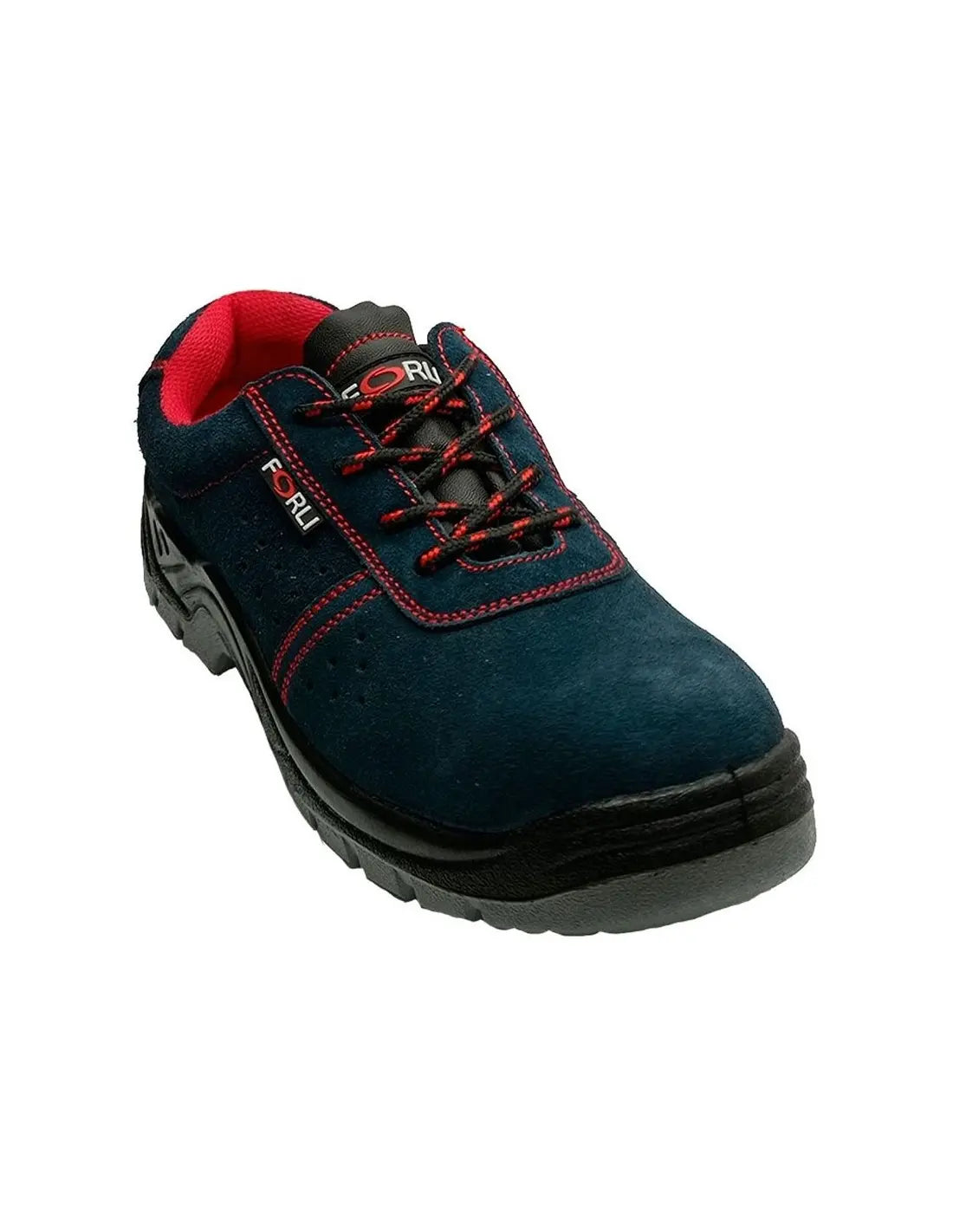 Dettaglio lamina tessile e collo imbottito delle scarpe S1P BUFFALO. Vista frontale