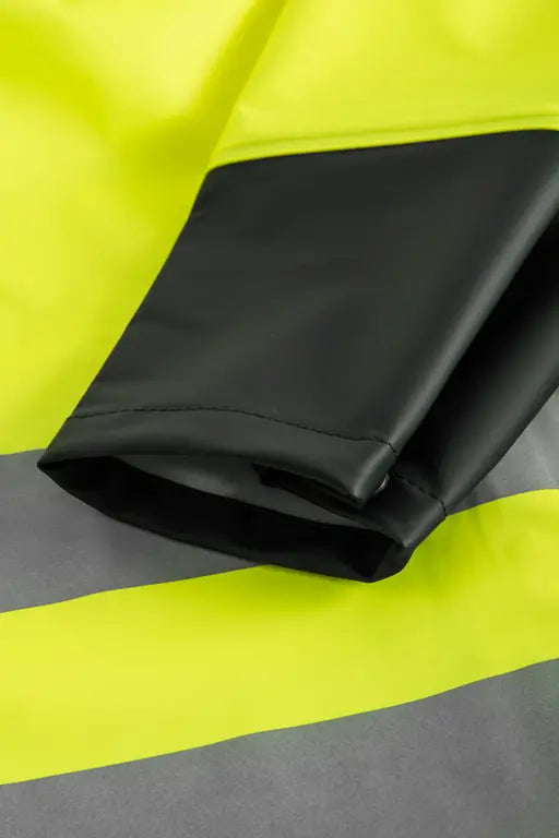 Dettaglio polsini regolabili su giacca HV ignifuga Gialla e Blu – PWSTORE