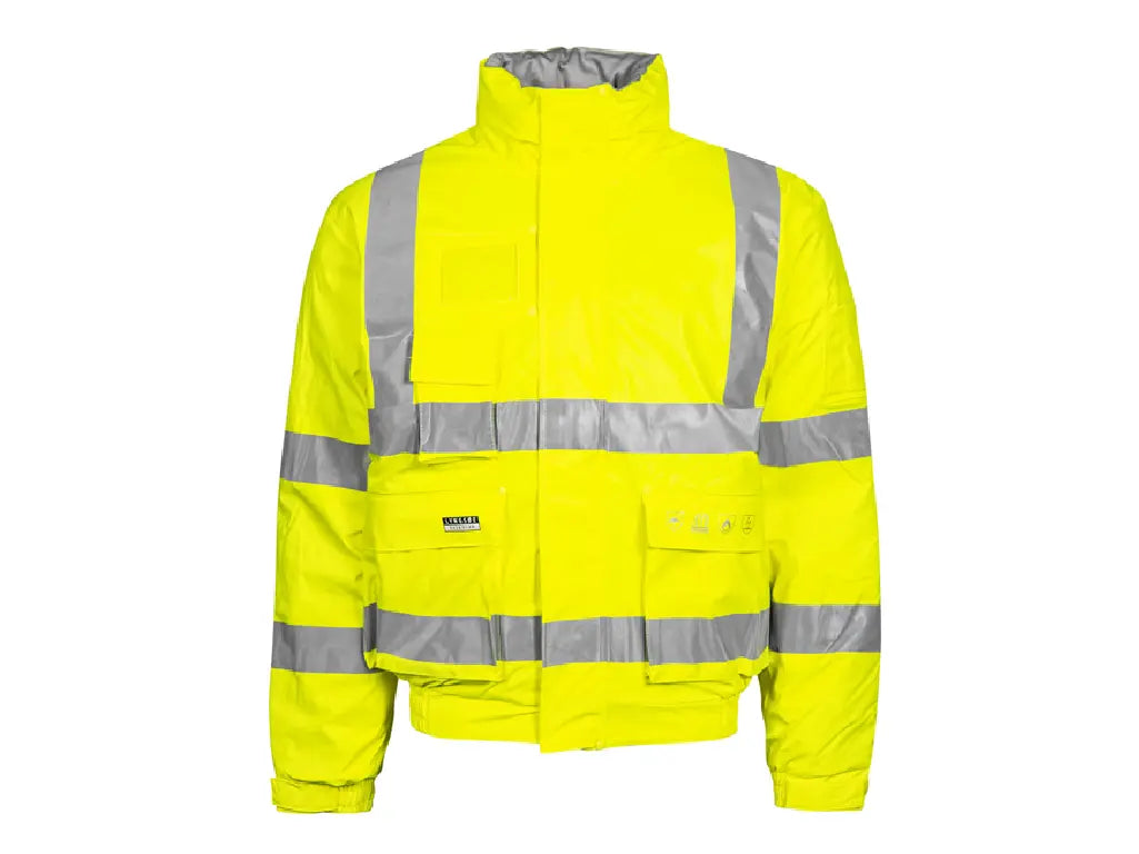 Bomber invernale HV Giallo ignifugo PU >20.000 mm con cappuccio a scomparsa – PWSTORE