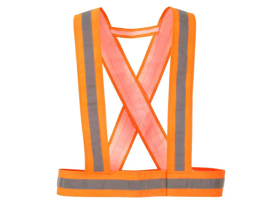Bretelle ad alta visibilità colore arancio fluo con fasce riflettenti