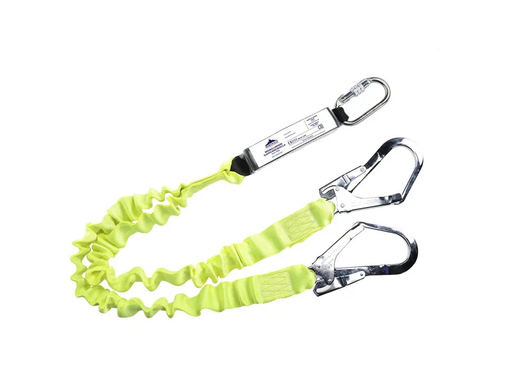 Cordino anticaduta doppio elasticizzato Portwest FP52 con assorbitore di energia