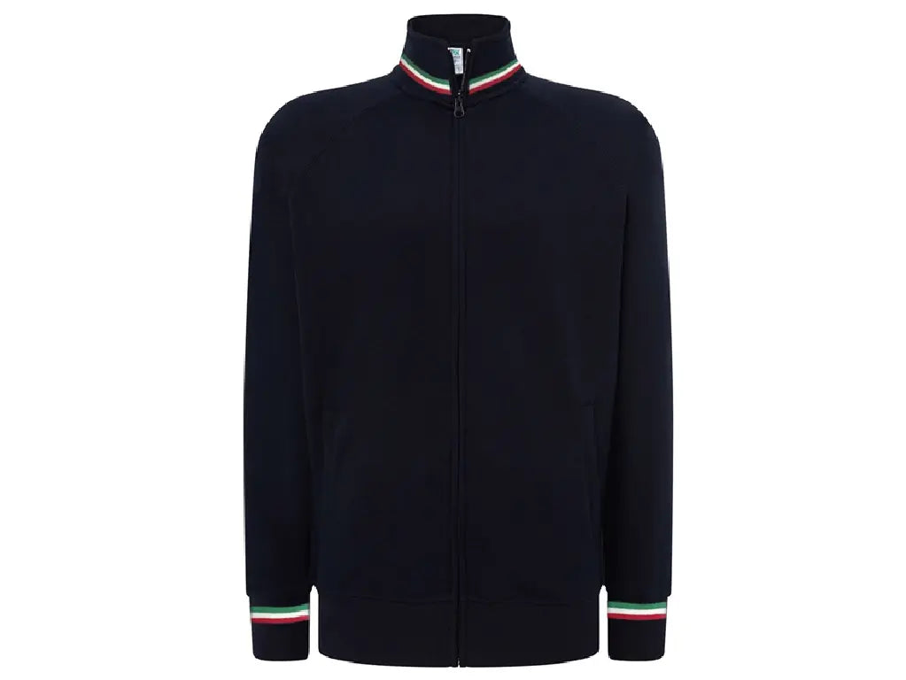 Felpa unisex Premium Italia JHK zip intera, 290 g/m², OEKO-TEX® – blu navy