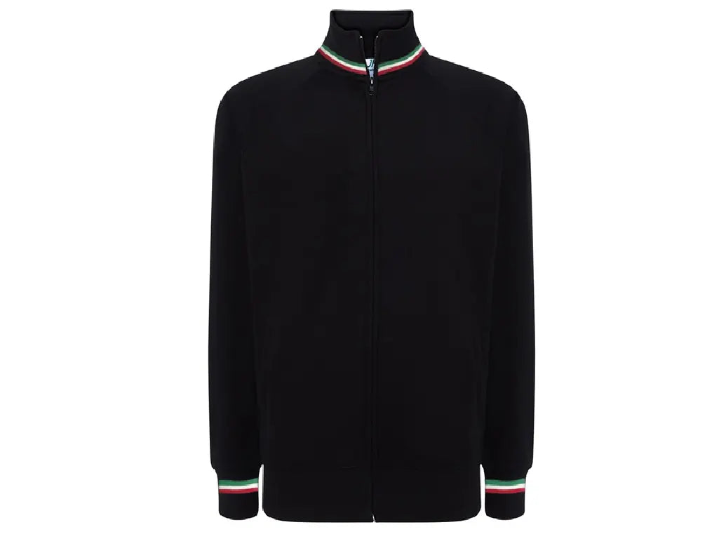 Felpa da lavoro unisex Premium Italia JHK zip intera, 290 g/m², OEKO-TEX® – nera