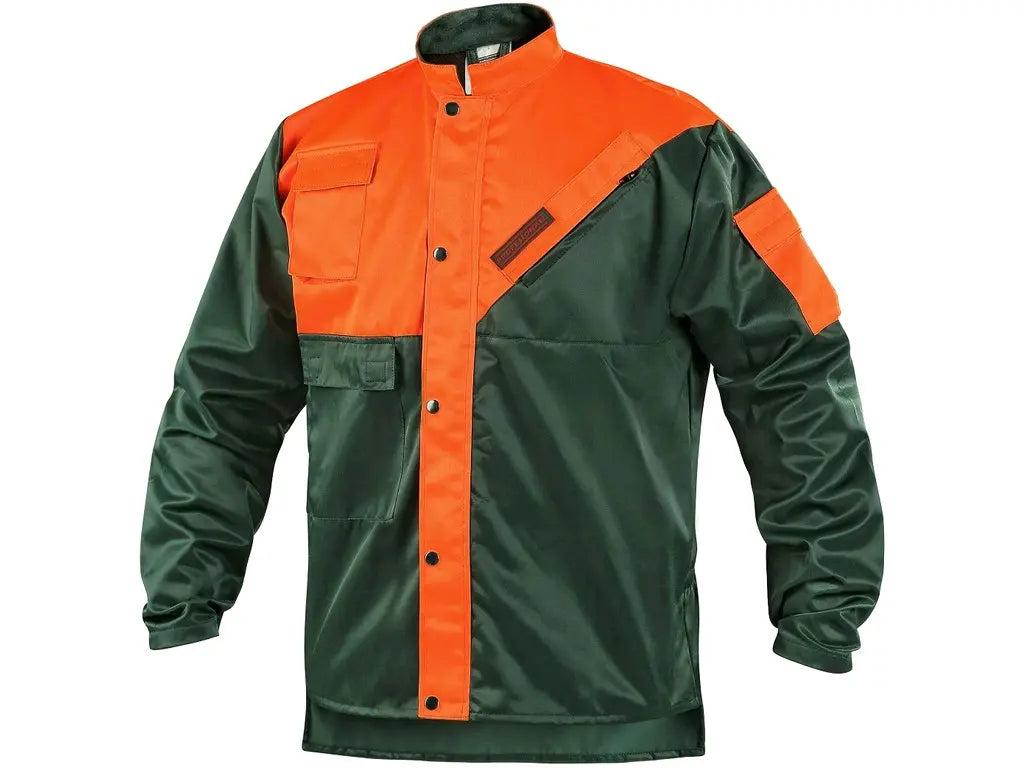 Giacca da boscaiolo LESNÍK EN ISO 13688 verde/arancione ventilata – PWSTORE