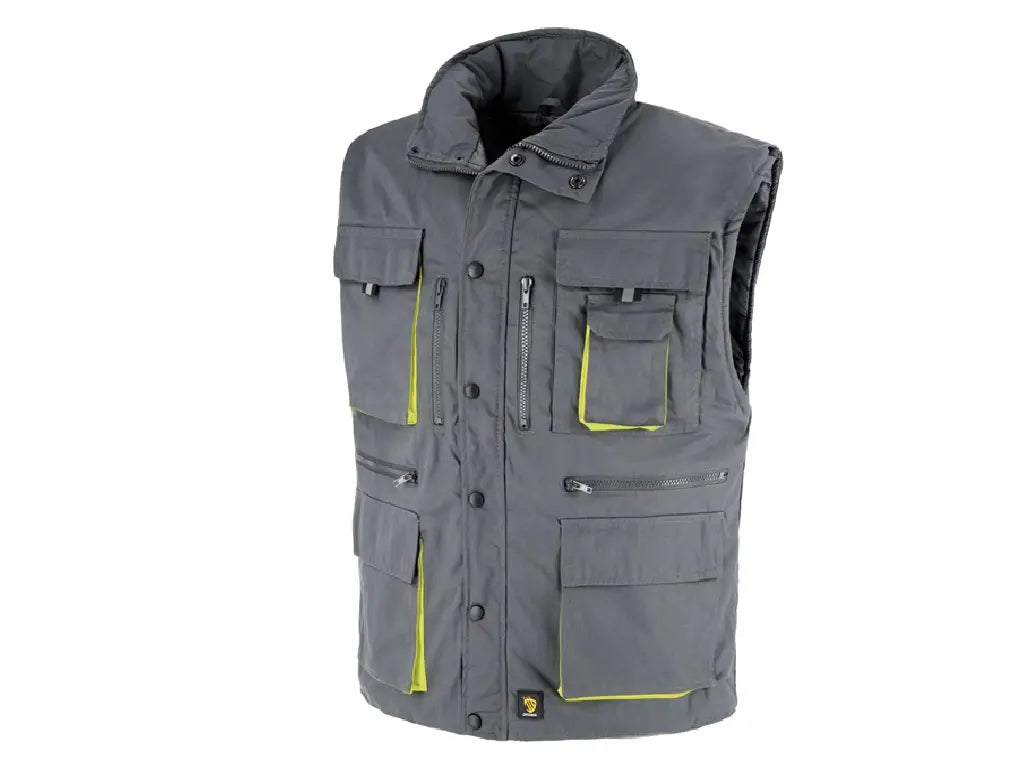 Gilet da lavoro SKARVER con chiusura antivento e collo alto – PWSTORE