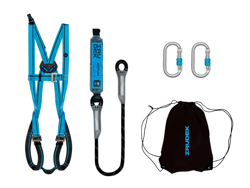 kit anticaduta Irudek ARALAR certificato con imbracatura e assorbitore