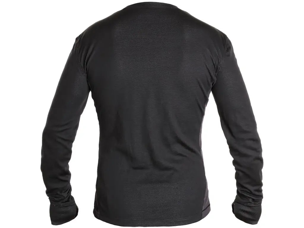 Retro della maglia termica Cooldry da uomo nero e grigio, leggera, traspirante e ad asciugatura rapida.