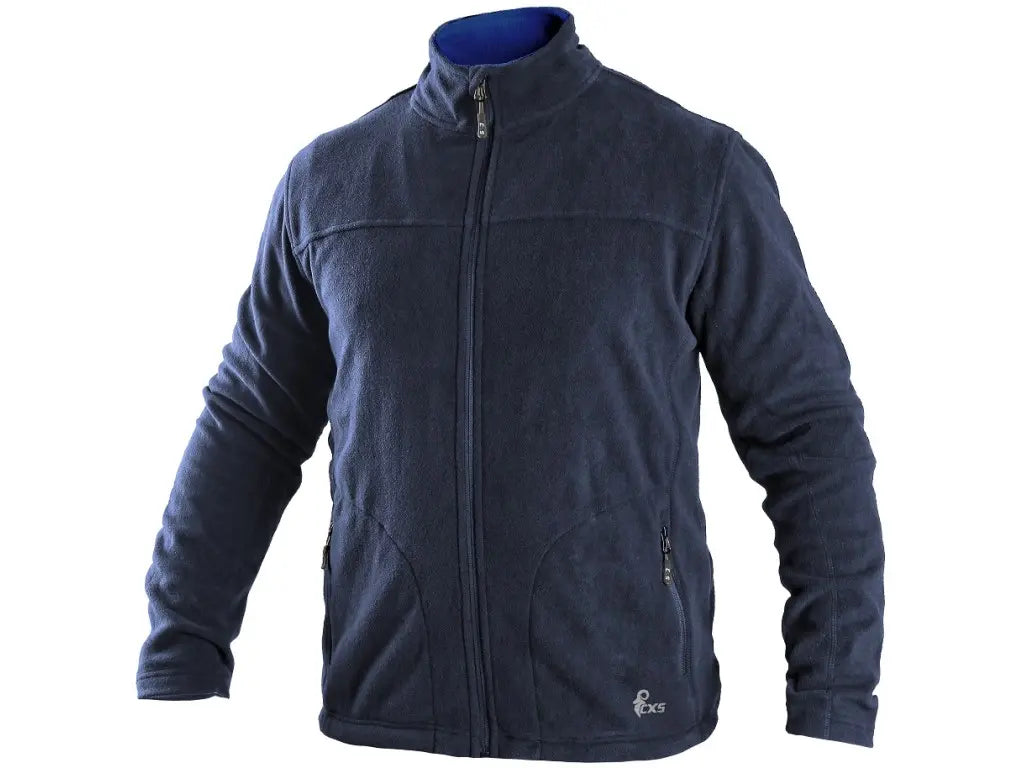 Felpa in micropile da lavoro GRANBY uomo con zip, blu navy