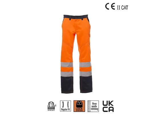 Pantaloni alta visibilità invernali PAYPER Charter colore Arancio/Blu Navy