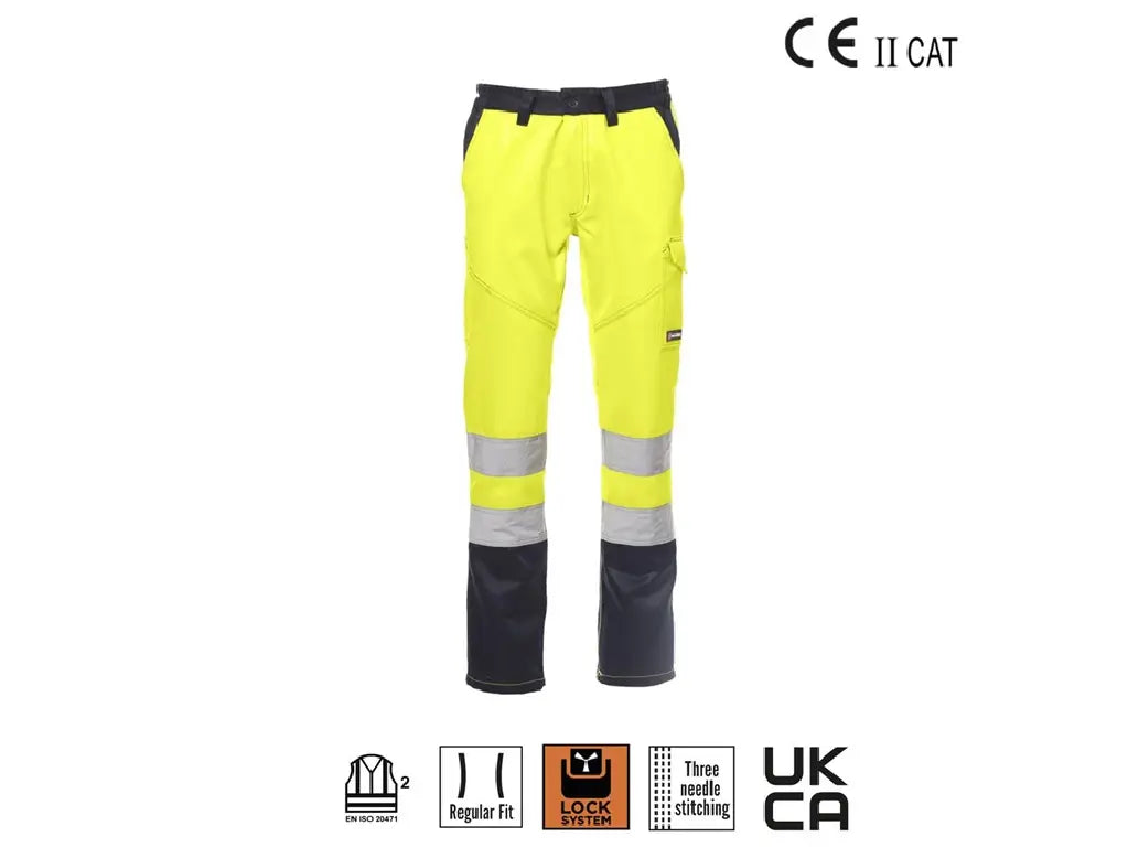 Pantaloni alta visibilità invernali PAYPER Charter colore Giallo/Blu Navy