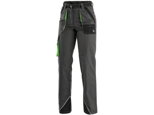 Pantaloni da lavoro donna grigio-verde SIRIUS AISHA vista frontale – PWSTORE