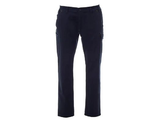 Pantaloni da lavoro invernali PAYPER Power Stretch Blu Navy in cotone 300g Multitasche
