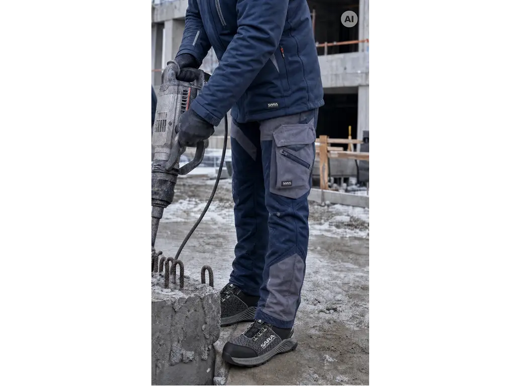 Pantaloni da lavoro softshell COMFORT WINTER blu grigio