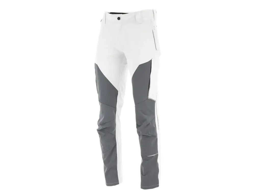 pantaloni tecnici estivi con tasche e ginocchia rinforzate colore bianco