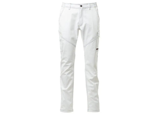 Pantaloni da lavoro invernali PAYPER Worker Stretch Bianco in cotone 300g vista frontale