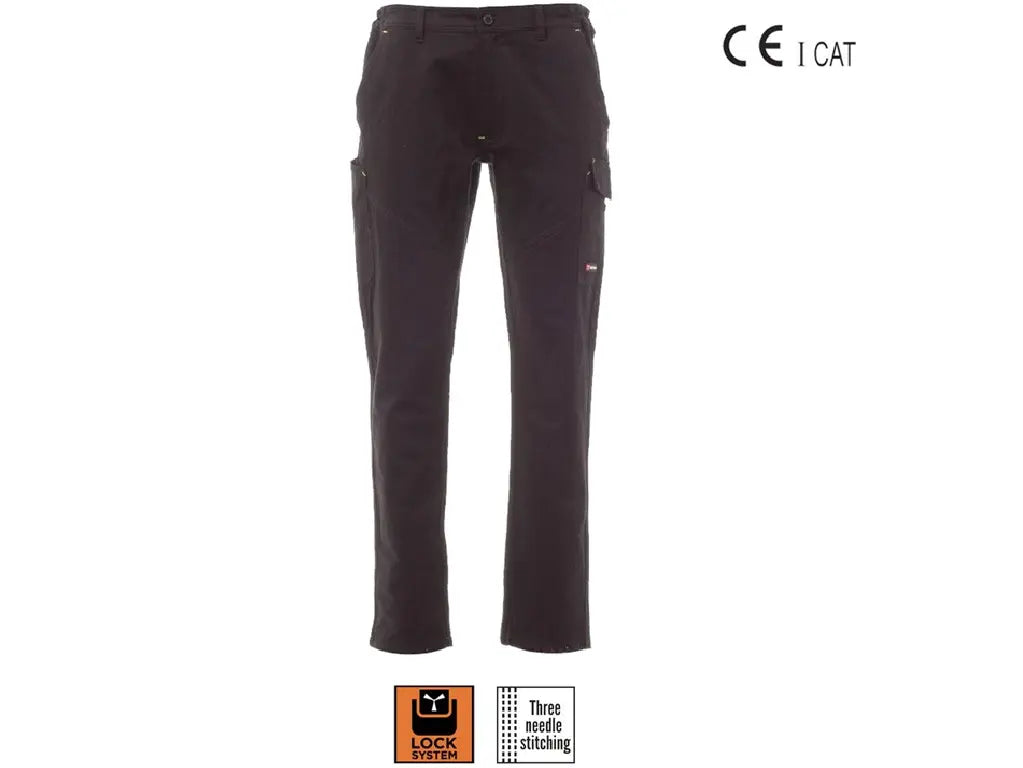 Pantaloni da lavoro invernali PAYPER Worker Winter Nero in cotone 350g vista frontale