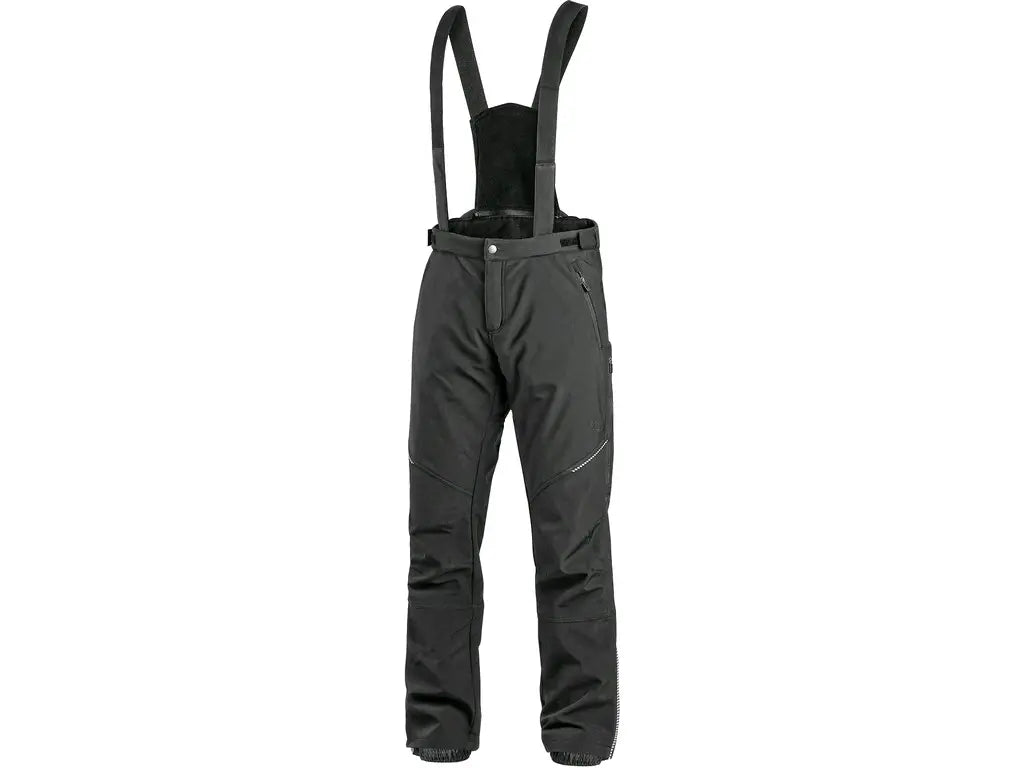 Pantaloni da lavoro invernali softshell TRENTON da uomo neri – vista frontale