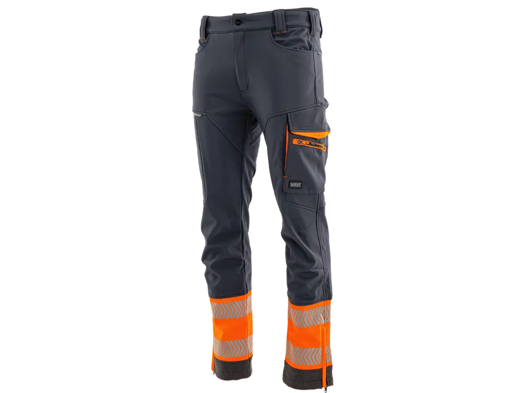 Pantaloni da lavoro softshell NEW COMFORT grigio arancio vista frontale