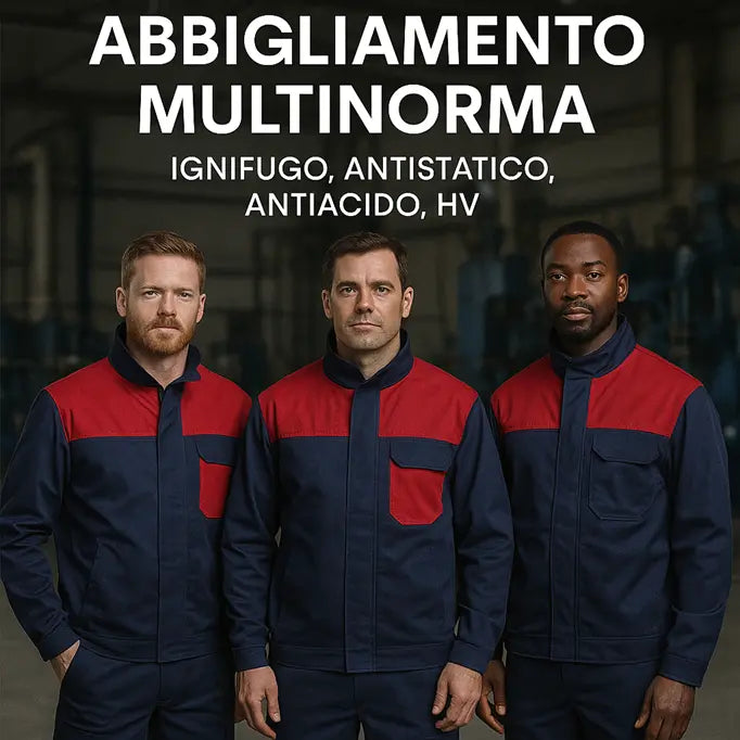 Giubbetto multinorma ignifugo antistatico antiacido con bande HV – PWSTORE