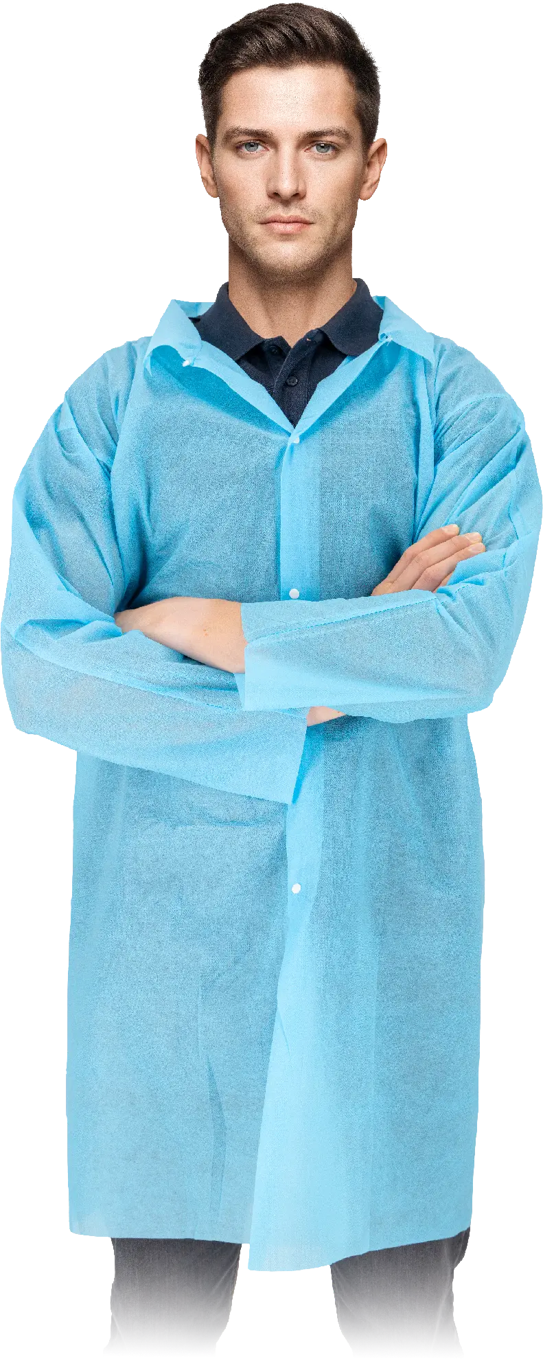 Camice monouso TNT bianco con polsini in maglia – PWSTORE