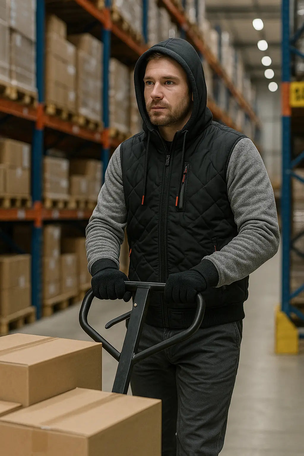 Felpa da lavoro invernale con cappuccio, interno garzato, blu – PWSTORE