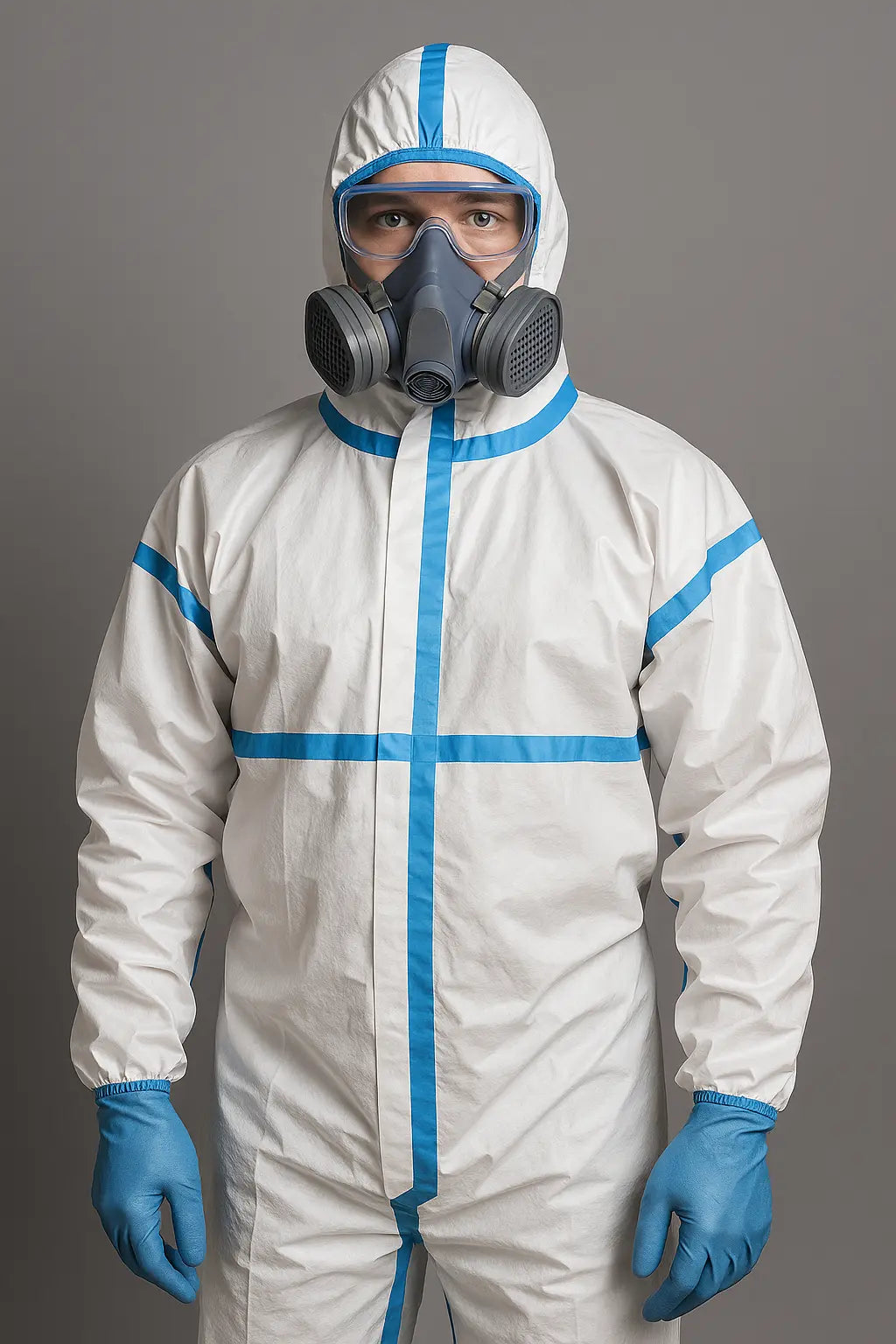 Tuta monouso microporosa Tipo 5/6 con cappuccio e zip – PWSTORE