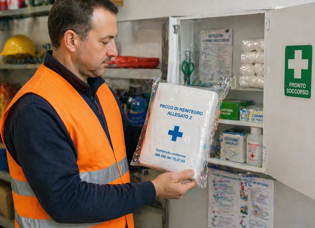 Pacchi reintegro Allegato 2 per cassette pronto soccorso aziendali e ambienti di lavoro