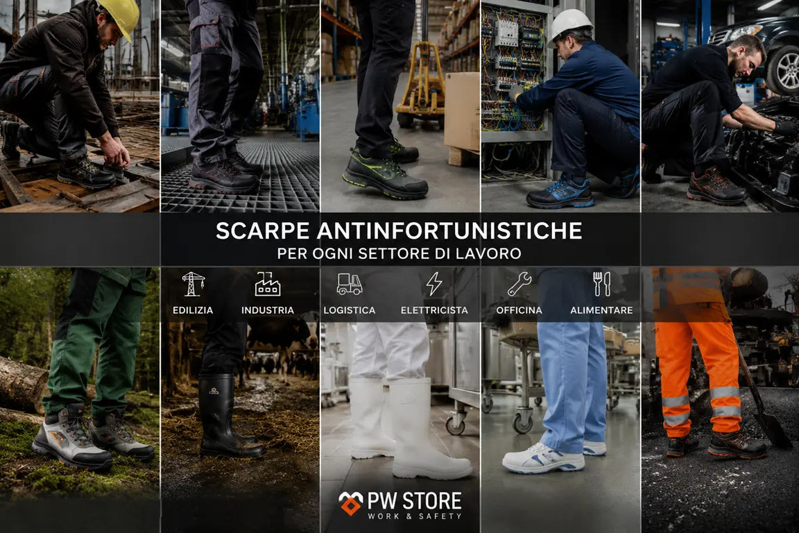 Scarpe Antinfortunistiche per Settore di Lavoro | Edilizia, Industria, Logistica | PWSTORE
