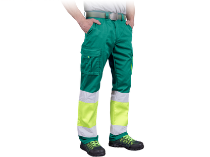 pantaloni alta visibilità Verde classe 1 BAX EN ISO 20471