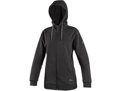 Felpa da lavoro donna Harriet nera con zip e pile interno – PWSTORE