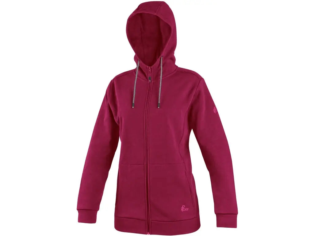 Felpa tecnica femminile con tasche con zip e dettagli riflettenti