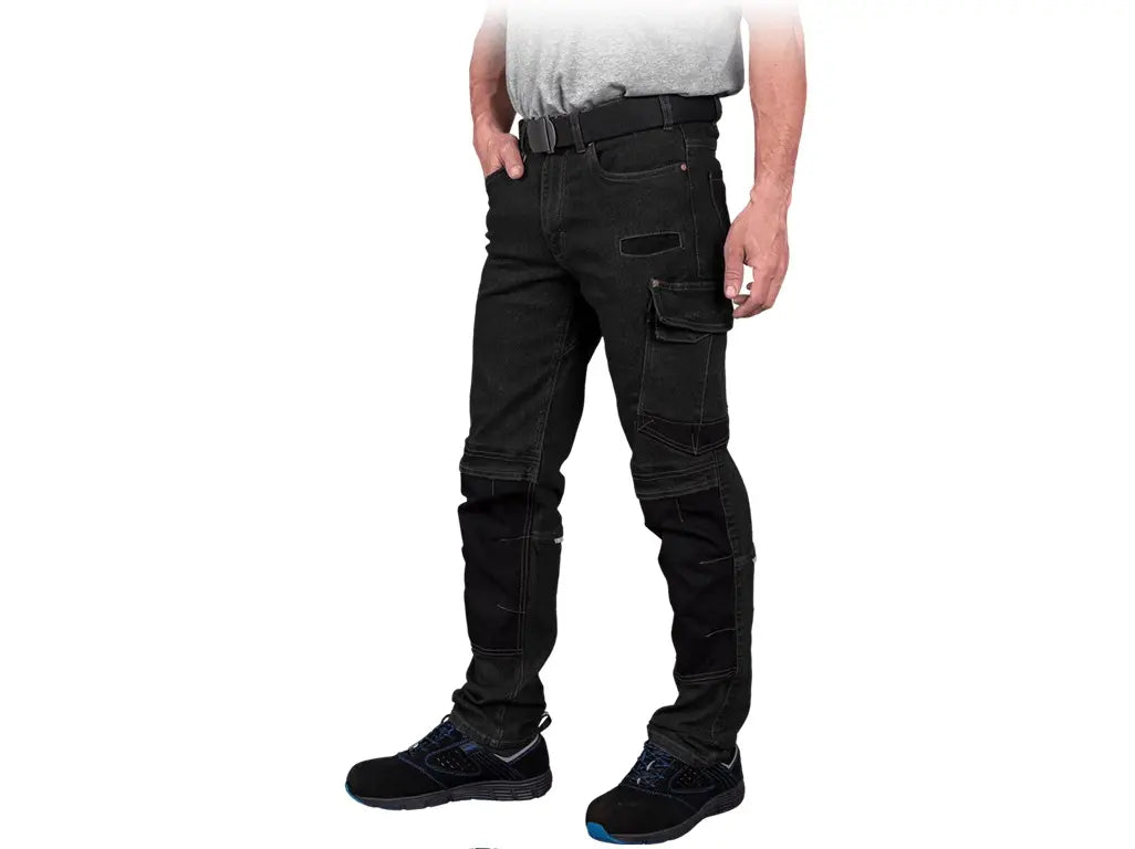 Pantaloni da lavoro denim con tasche cargo e porta ginocchiere – PWSTORE