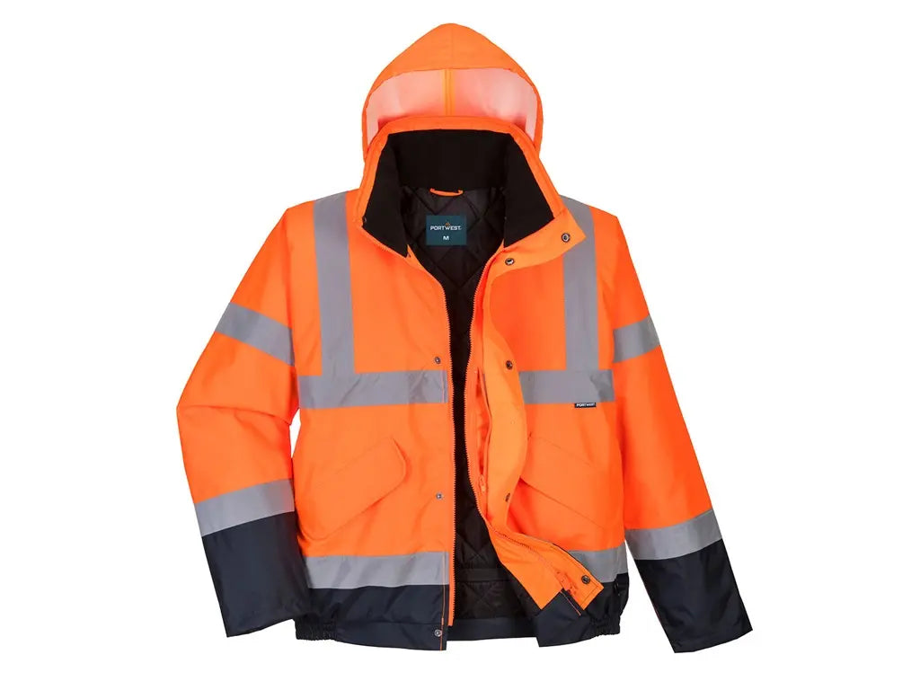 Bomber alta visibilità anti freddo S266 arancione blu impermeabile Classe 3