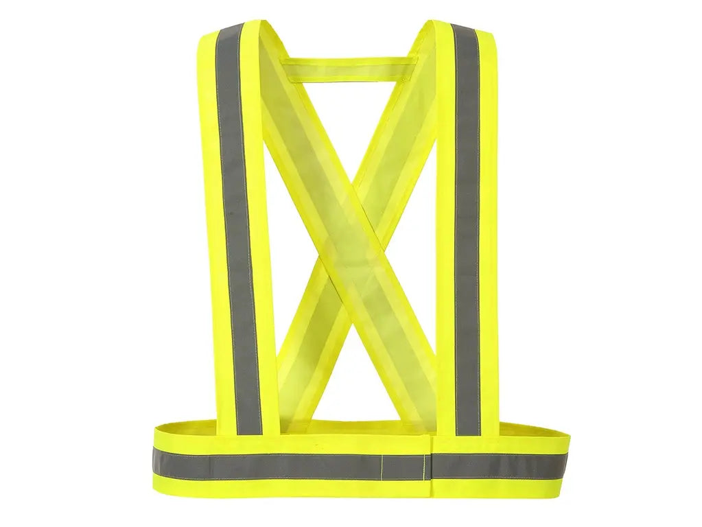 Bretelle ad alta visibilità colore giallo fluo con fasce riflettenti
