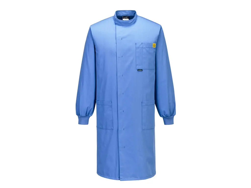 Camice ESD Hamilton EN 1149-5 in tessuto conduttivo con finitura Texpel – PWSTORE