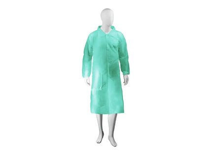 camice laboratorio TNT 30 g/m² 4 bottoni monouso - Verde