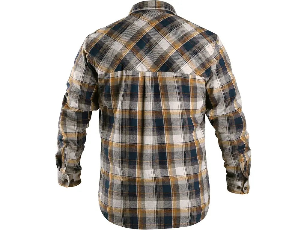 Camicia flanella TIM uomo Giallo/Blu 100% cotone 160 g/m² , vista posteriore – PWSTORE