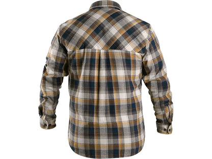 Camicia flanella TIM uomo Giallo/Blu 100% cotone 160 g/m² , vista posteriore – PWSTORE