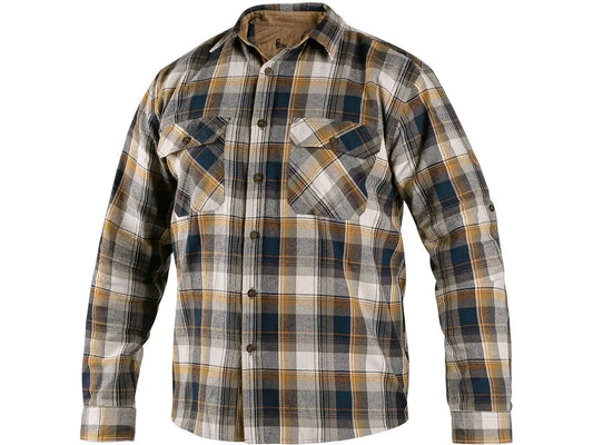 Camicia flanella TIM uomo Giallo/Blu 100% cotone 160 g/m² – PWSTORE