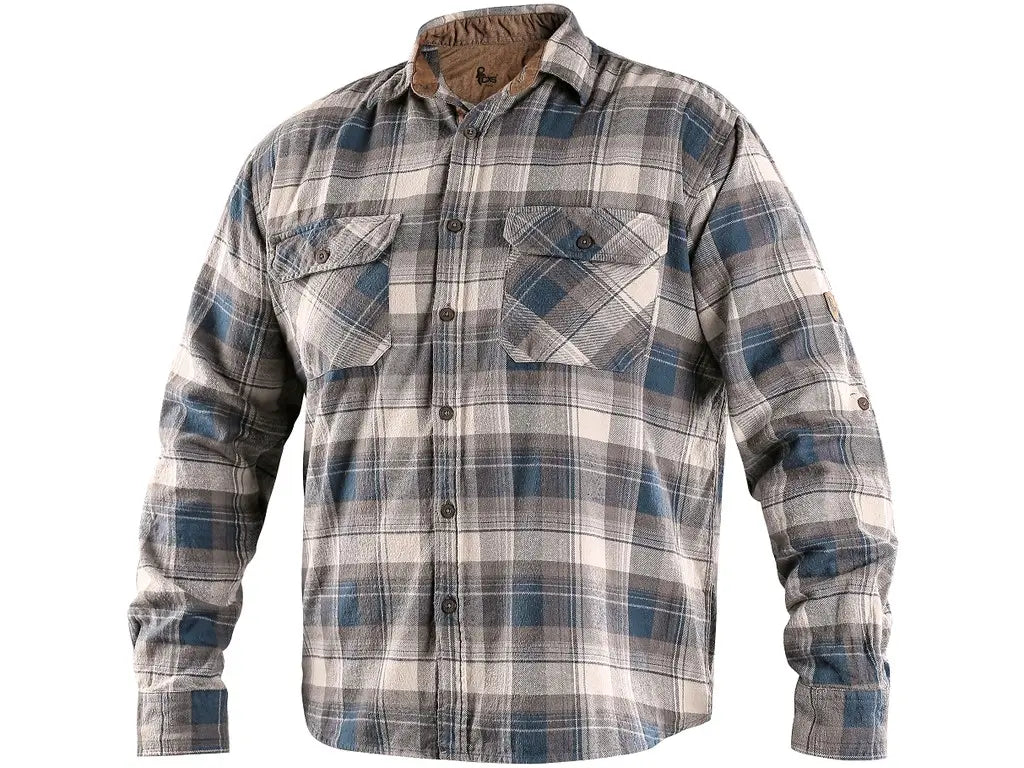 Camicia flanella TIM uomo Petrolio/Beige 100% cotone 160 g/m² – PWSTORE