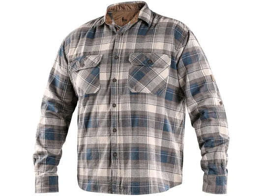 Camicia flanella TIM uomo Petrolio/Beige 100% cotone 160 g/m² – PWSTORE