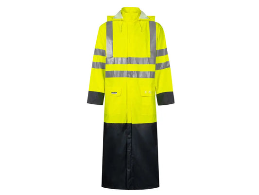 Giacca antipioggia lunga 135 cm HV ignifuga PU > 20.000 mm con cappuccio rimovibile – PWSTORE