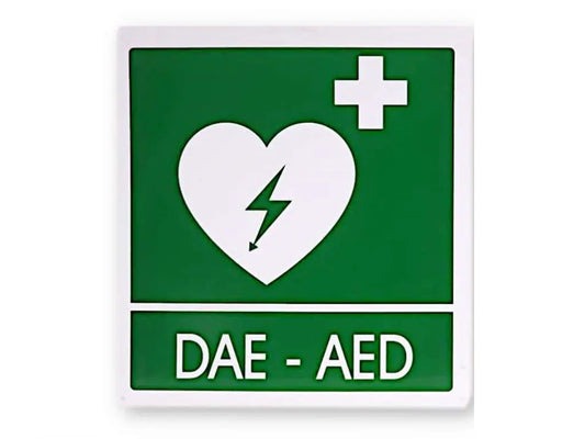 Cartello defibrillatore DAE AED in alluminio 25x25 cm – PWSTORE