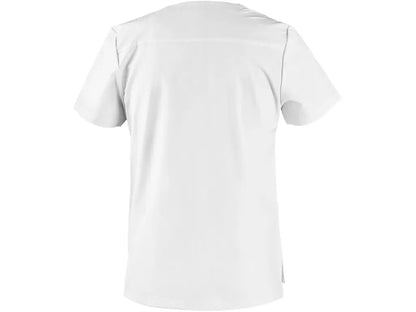 Casacca sanitaria uomo CORE-X bianca in tessuto elasticizzato 4-Way Stretch - Vista posteriore.