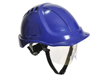 Elmetto Endurance Plus con visiera trasparente retrattile calotta ABS non ventilata - Blu