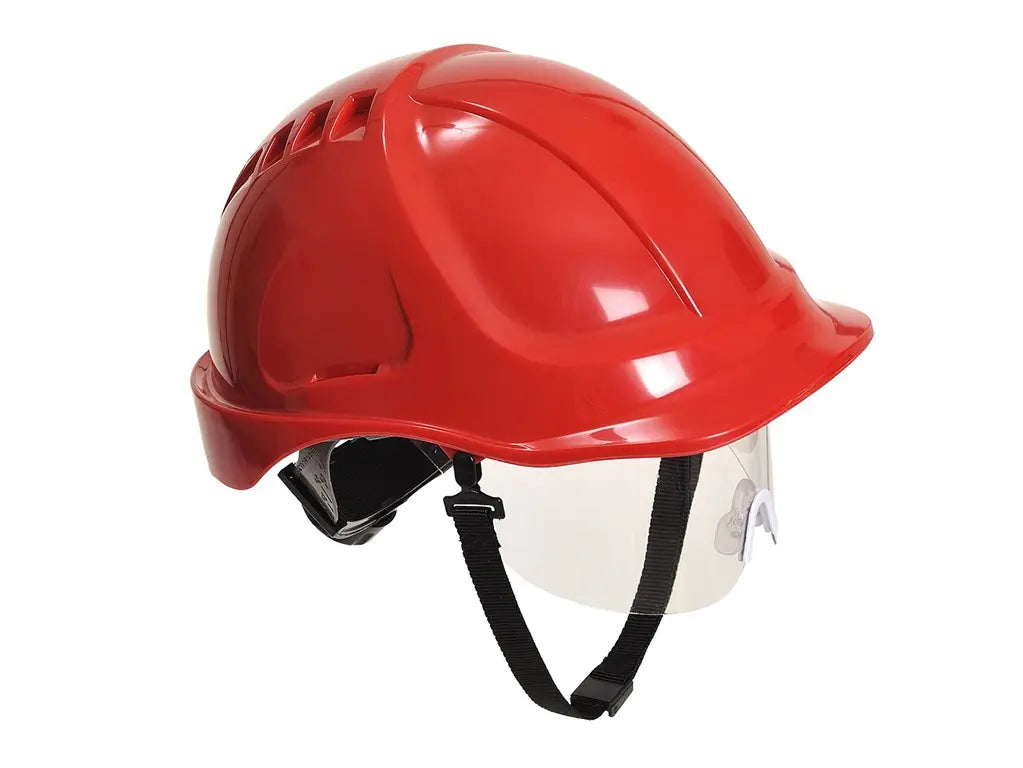 Elmetto Endurance Plus con visiera trasparente retrattile calotta ABS non ventilata - Rosso