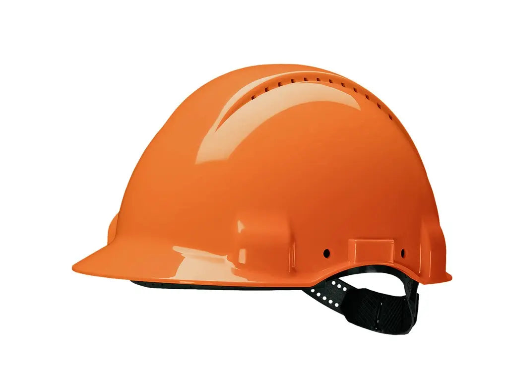Elmetto 3M G3000 con bardatura reversibile 180° per spazi ristretti. Colore Arancio