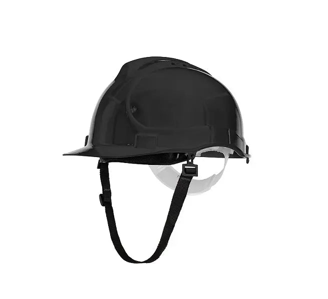Casco da lavoro Bratek Nero ventilato con sottogola – EN 397 – PWSTORE