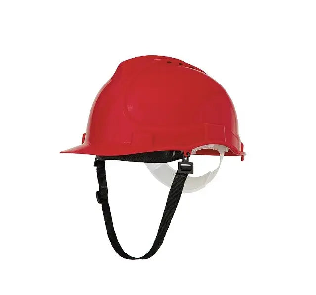Casco da lavoro Bratek Rosso ventilato con sottogola – EN 397 – PWSTORE